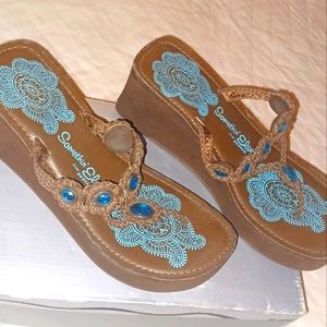 BRAND NEW WOMENS RETRO "SOMETHING ELSE" SANDALS by SKECHERS! Size 9.5